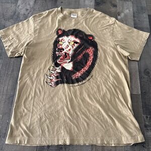 Filson Tan Graphic Short Sleeve Tee with Black and Red Bear Design